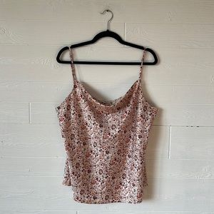 COPY - loft cowl draped neckline tanktop floral size XL